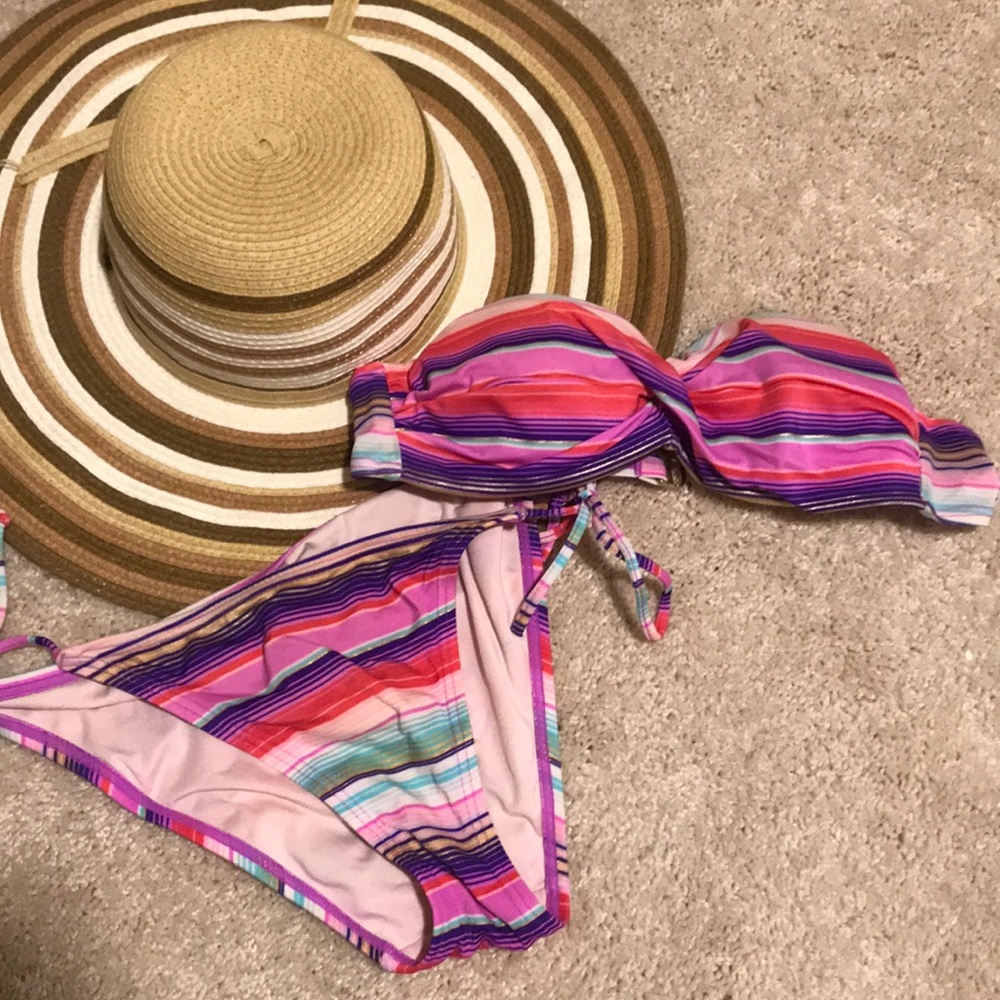 Colorful stripe bikini